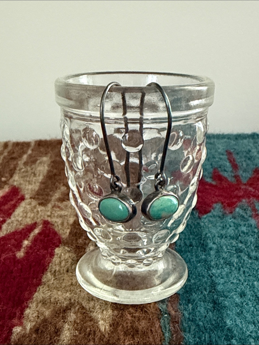 Sterling Silver Turquoise Drop Hook Earrings
